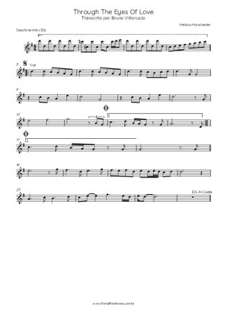 Melissa Manchester Through The Eyes Of Love score for Alto Saxophone