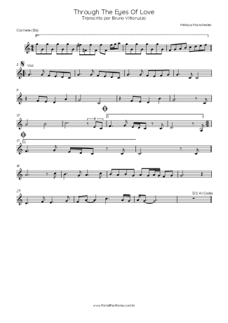 Melissa Manchester Through The Eyes Of Love score for Clarinet (Bb)
