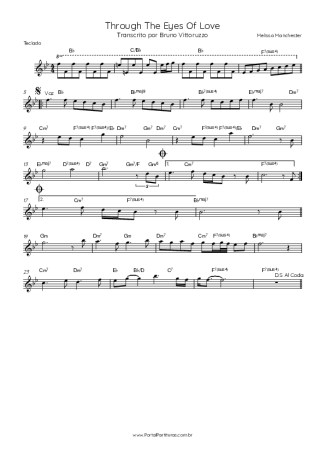 Melissa Manchester Through The Eyes Of Love score for Keyboard