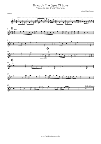 Melissa Manchester Through The Eyes Of Love score for Violin