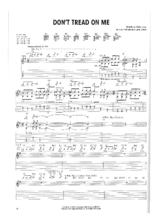 Metallica Dont Tread On Me score for Guitar