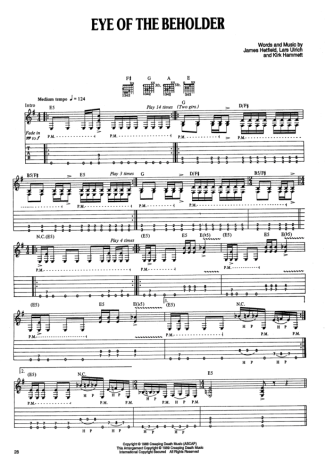 Metallica Eye Of The Beholder score for Guitar