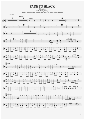 Metallica  score for Drums