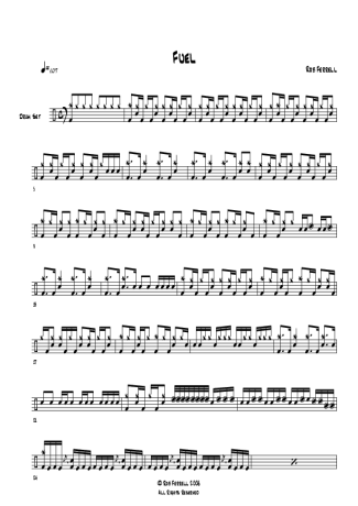 Metallica Fuel score for Drums