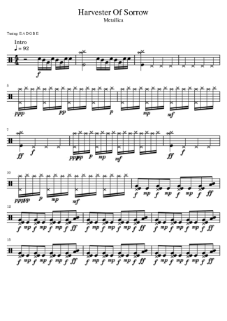 Metallica Harvester Of Sorrow score for Drums