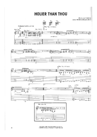 Metallica  score for Guitar