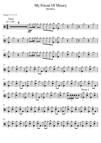 Metallica  score for Drums