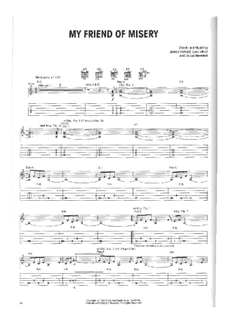 Metallica My Friend Of Misery score for Guitar