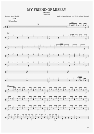 Metallica  score for Drums