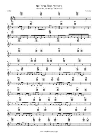 Metallica Nothing Else Matters score for Acoustic Guitar