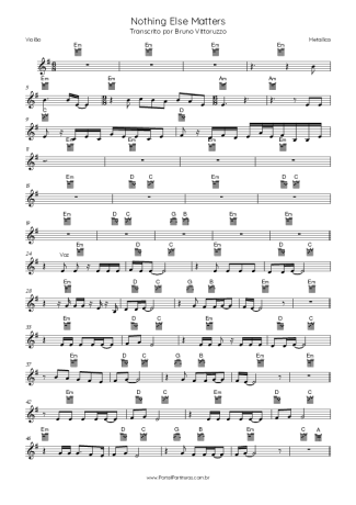 Metallica  score for Acoustic Guitar