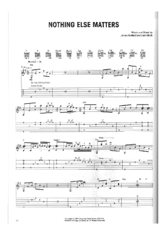 Metallica  score for Guitar