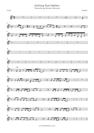 Metallica  score for Violin