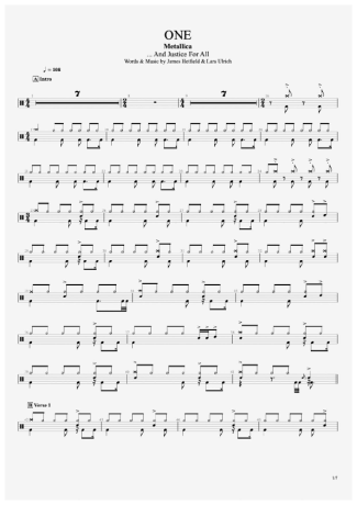 Metallica  score for Drums