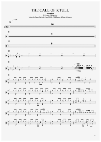 Metallica  score for Drums