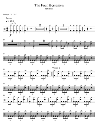 Metallica  score for Drums