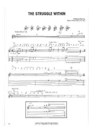 Metallica  score for Guitar