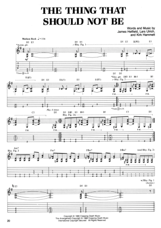 Metallica  score for Guitar