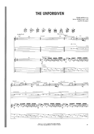 Metallica  score for Guitar