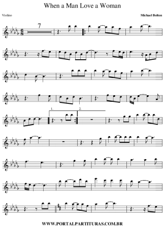 Michael Bolton When a Man Love a Woman score for Violin