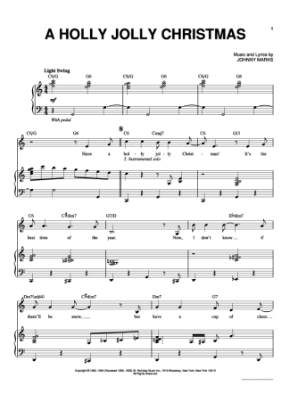 Michael Bublé A Holly Jolly Christmas score for Piano