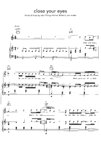 Michael Bublé Close Your Eyes score for Piano