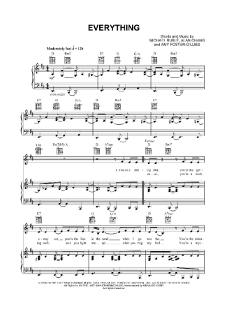Michael Bublé Everything score for Piano