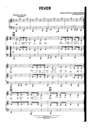 Michael Bublé Fever score for Piano