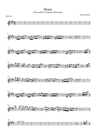 Michael Bublé Home score for Alto Saxophone