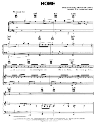 Michael Bublé Home score for Piano
