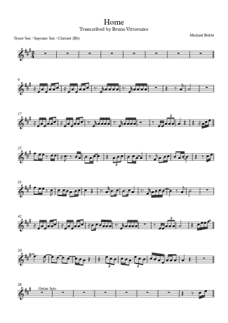 Michael Bublé Home score for Tenor Saxophone Soprano (Bb)