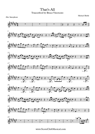 Michael Bublé That´s All score for Alto Saxophone