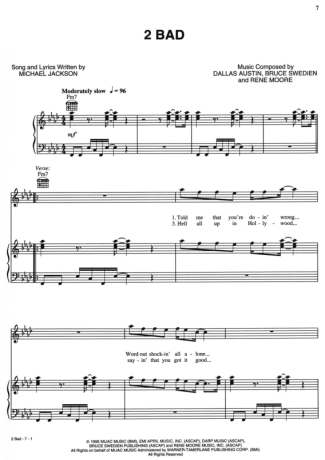 Michael Jackson  score for Piano