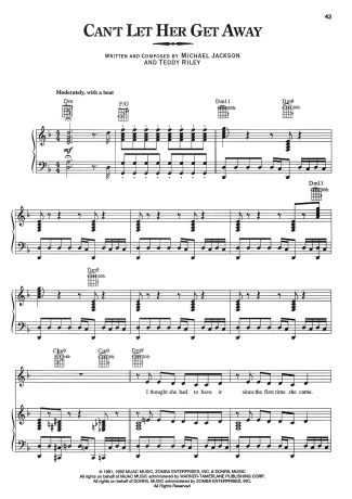 Michael Jackson  score for Piano