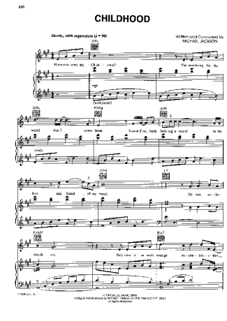 Michael Jackson Childhood score for Piano