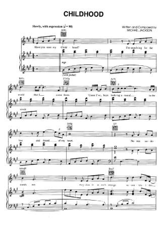 Michael Jackson  score for Piano