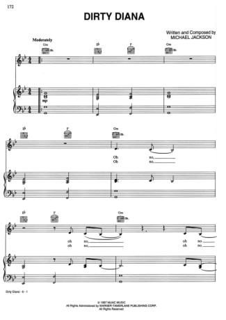 Michael Jackson  score for Piano