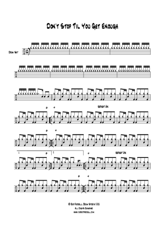 Michael Jackson  score for Drums