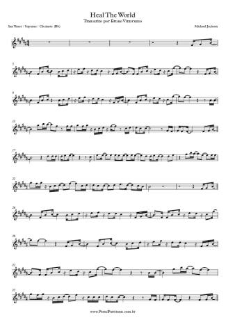 Michael Jackson  score for Tenor Saxophone Soprano (Bb)