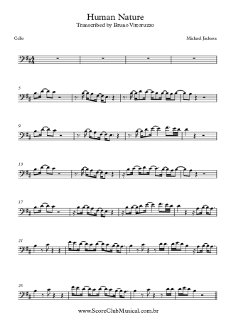 Michael Jackson Human Nature score for Cello