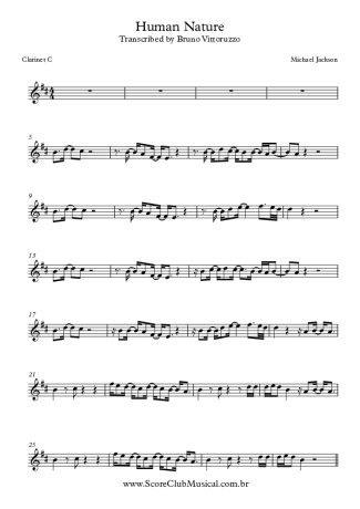 Michael Jackson  score for Clarinet (C)