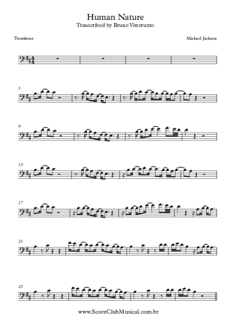 Michael Jackson Human Nature score for Trombone