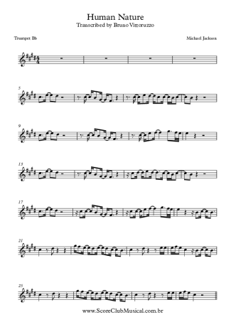 Michael Jackson Human Nature score for Trumpet