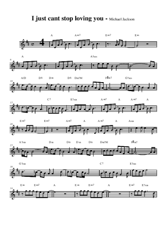 Michael Jackson I Just Can´t Stop Loving You score for Alto Saxophone