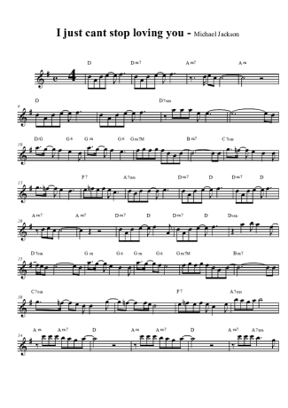 Michael Jackson I Just Can´t Stop Loving You score for Tenor Saxophone Soprano (Bb)