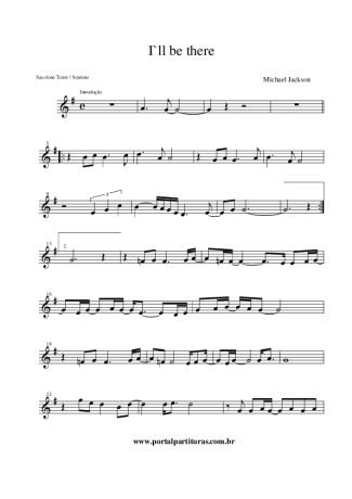 Michael Jackson I´ll Be There score for Tenor Saxophone Soprano (Bb)