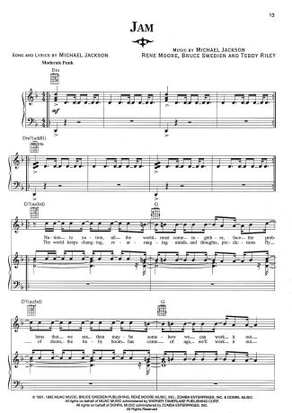 Michael Jackson  score for Piano