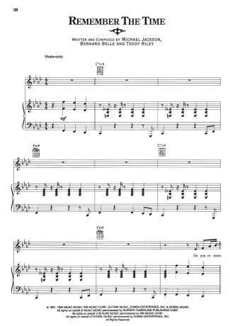 Michael Jackson  score for Piano