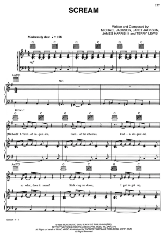 Michael Jackson Scream score for Piano