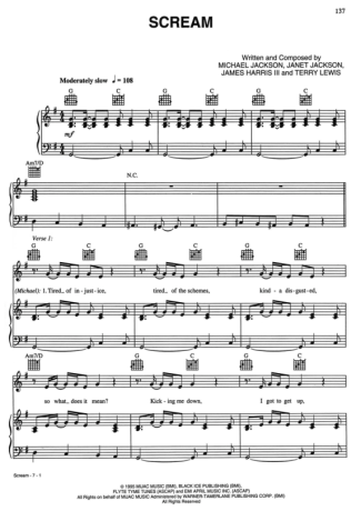 Michael Jackson  score for Piano